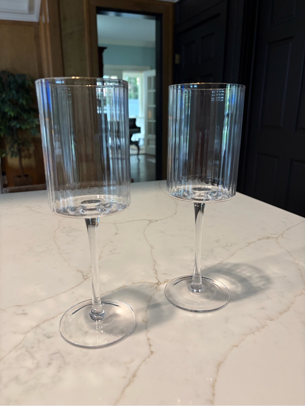 Gold-Rimmed Wine Glasses